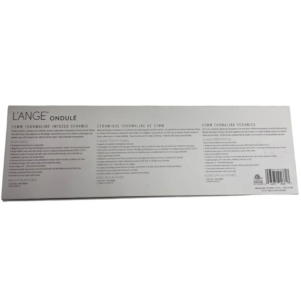 L'ANGE HAIR Ondulé Titanium Curling Wand White New In Box - Picture 3 of 7